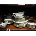 A Royal Worcester bone china "Chantilly" pattern part dinner service with tureens and serving dishes