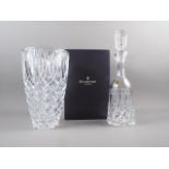 A Waterford Crystal "Lismore" pattern decanter and stopper, and a Waterford Crystal "Grant"