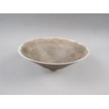 †A Lucie Rie studio pottery brown glazed bowl of tapered form, 8 3/4" dia x 3 1/2" high †ARR -