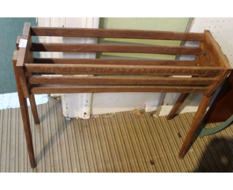 A teak finished slat built garden plant pot trough 