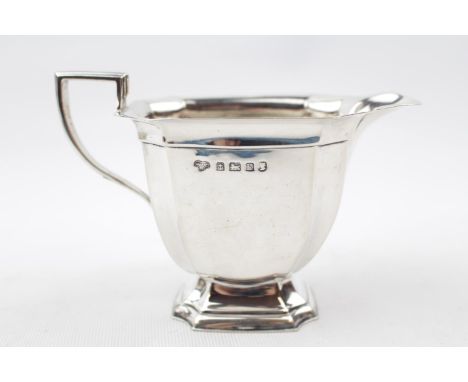 Art Deco Silver plain panelled cream jug, 1935 jubilee mark. 153g total weight 