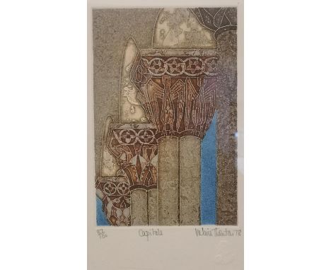 Valerie Thornton (1931?1991) British, Pencil signed limited edition etching entitled "Capitals", 87/150 dated 78, 57cm x 39cm