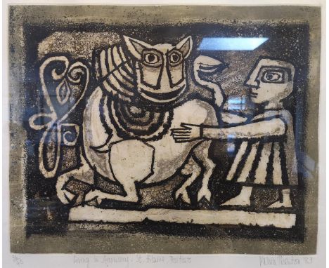 Valerie Thornton (1931?1991) British, Pencil signed limited edition etching entitled "Living in Harmony, St Hilaire, Poitiets