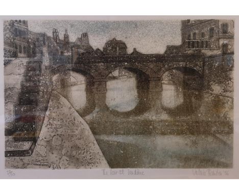 Valerie Thornton (1931?1991) British, Pencil signed limited edition etching entitled "The Loir at Vendome", 72/150 dated 86, 