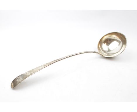 Large 18thC Silver Ladle London 1776 by James Gilliland, 200g total weight 35cm in Length 