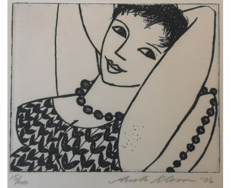 Anita Klein B.1960, 'Ready to Go Out' Etching 15/100, Signed in Pencil, 14 x 12cm 