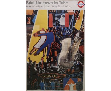 Sarah Huntley &amp; Donna Muir; Framed Tube Print 'West End' Paint the town by Tube 75 x 50cm 