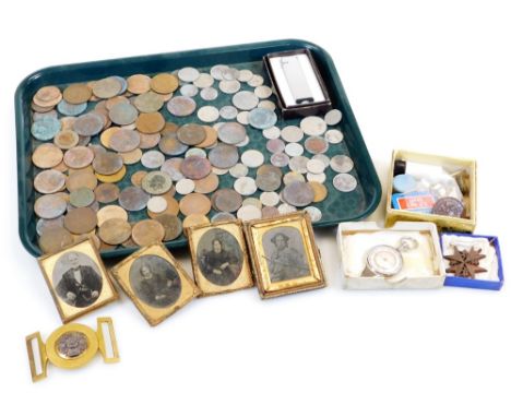 Various coins, Victorian, Edwardian, George V and VI pennies, portrait daguerrotypes, etc. (a quantity)