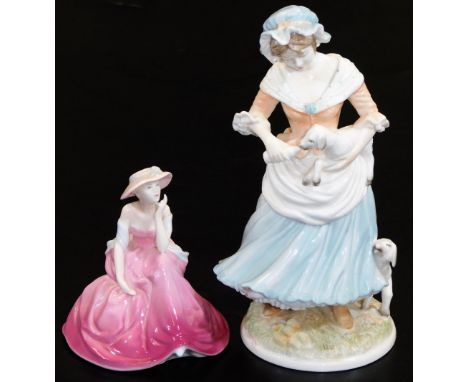 A Royal Worcester Old Country Ways Compton and Woodhouse figure The Shepherdess, limited edition no. 2556/9500, printed marks