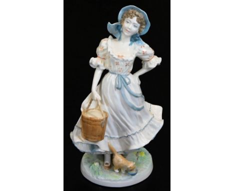 A Royal Worcester Old Country Ways Compton and Woodhouse figure The Milk Maid, limited edition no. 4227/9500, printed marks b