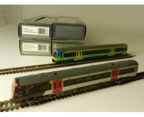 Two boxed N Gauge Graham Farish two car DMU Sets, No.371-426 Central Trains Turbostar 371-431 Cross Country