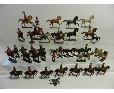 A quantity of mounted troops from various periods and regiments by a number of manufacturers, some unmounted horses and in di
