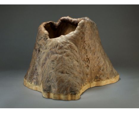 A Chinese natural tree trunk jardiniere, 20th Century, of natural form and set on a shaped plank base, 54cm wide.
