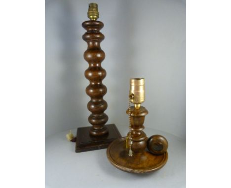 Two mahogany table lamps