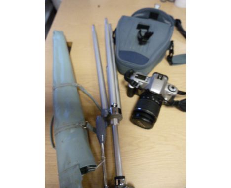 Canon camera and tripod