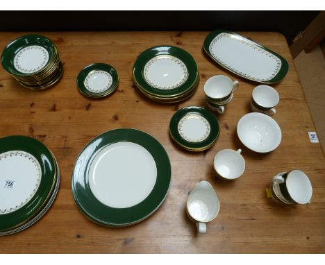 A Spode 'Green Velvet' part dinner and tea service 