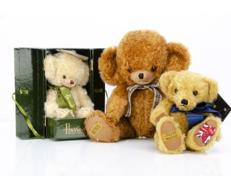 Merrythought limited edition teddy bears,  a Harrods Cheeky --9½in. (24cm.) high; and a London Olympics Union Jack bear, in o