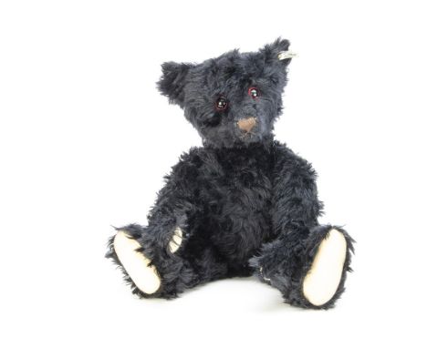 A rare Steiff prototype or trial sample of the 1991 British Collector's 1912 Replica black teddy bear,  with swivel head, joi