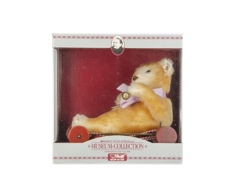 A Steiff limited edition Museum Collection Replica Baby Bear with Wagon,  426 of 4000, in original window box and outer box, 