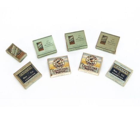 Vintage miniature cigarette packets, a pack of ten Wild Woodbine cigarettes --1in. (2.5cm.) high; three packs of twenty  Wild
