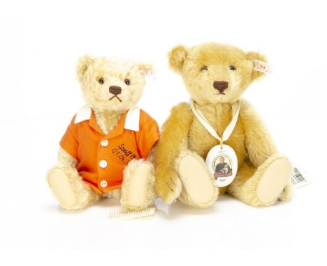 Two Steiff limited edition Teddy Bears,  a Birthday Teddy Bear for the Steiff Club, Gemini 1-4-1992, in original bag with boo