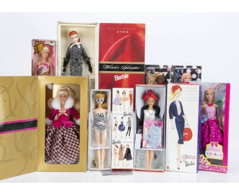 Mattel Barbie collectors and recent dolls, a Silkstone Gold Label Black &amp; White Tweed Suit; a 1959 limited edition Commut