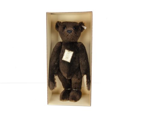 A Steiff limited edition British Collector's Teddy Bear 1907 dark brown,  405 of 3000, in original lidded box with certificat