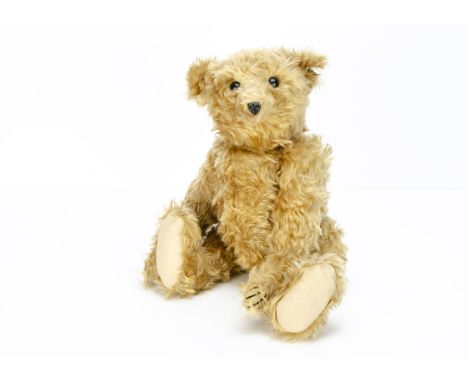 A rare Steiff prototype or trial sample of the 1991 Replica 35 PB Teddy Bear (Bärle),  with long shaggy gold mohair, plastic 