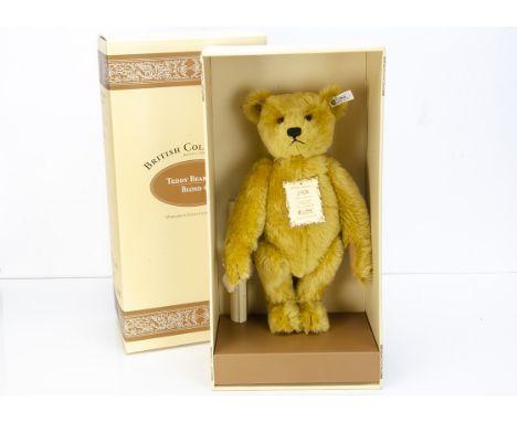 A Steiff limited edition British Collector's Teddy Bear 1908 blonde,  300 of 3000, in original box with certificate and other