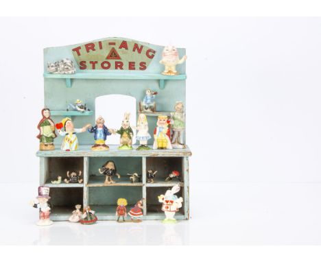 Various toys, nine A Company of Friends 1979 Alice in Wonderland porcelain figures, possibly Christmas decorations --2½in. (6