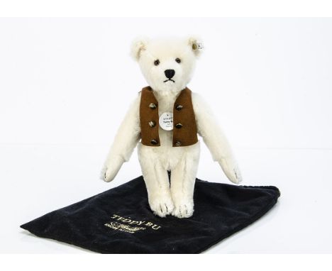 A Steiff limited edition Replica Teddy Bu 1925 1042 of 4000, white mohair, in original bag with certificate, 1998