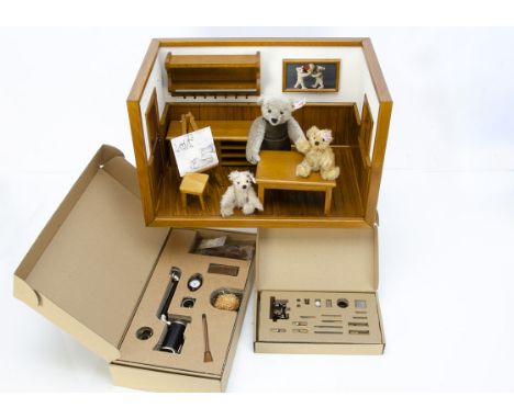 A Steiff limited edition Teddy Bear Workshop,  602 of 1902, a room setting with a Richard Steiff Teddy Bear creating new bear