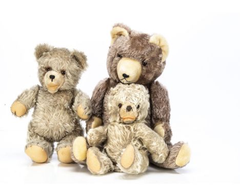 Three post-war German teddy bears,  a Schuco bigo-bello bear with beige mohair, clear and black glass eyes with brown painted