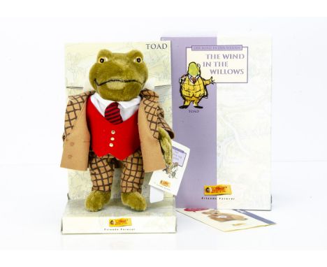 A Steiff limited edition The Wind in the Willows Toad, 1513 of 4000, in original box with tag certificate and outer box, 1998