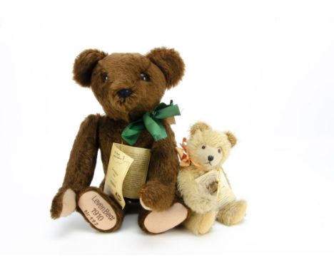 Two German limited edition teddy bears,  a Eduard Crämer 70 of 2000 with card tags --9¼in. (23.5cm.) high; and a Hermann Leve