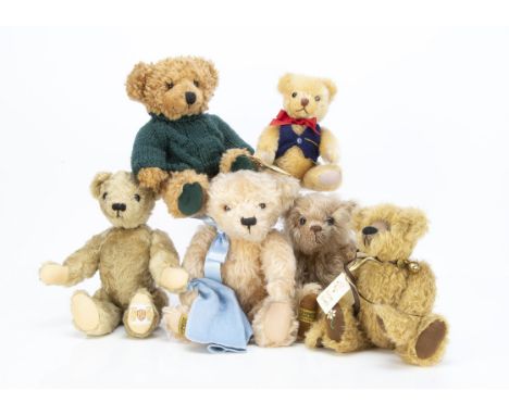 Merrythought and Dean's teddy bears, Merrythought - a Barney for Barnardo's with certificate and a Great Ormand Street bear; 