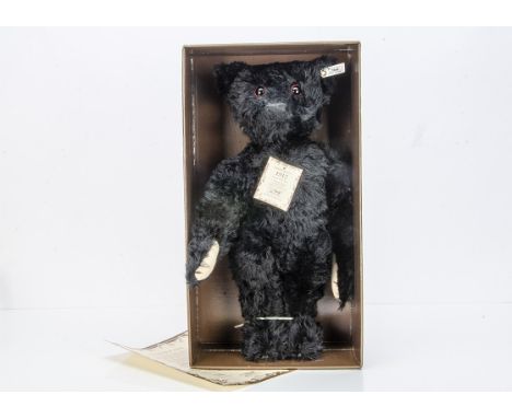 A Steiff limited edition British Collector's Teddy Bear 1912 black, 100 of 3000, in original box with plastic lid, certificat