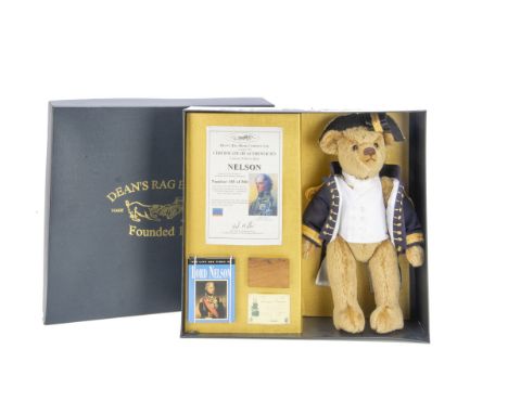 A Dean's Rag Book Co limited edition Nelson teddy bear,  185 of 5000, in original presentation box with certificate