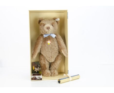 A Steiff limited edition Replica 1996 Teddy Bear 1951 caramel,  1195 of 5000, in original box with certificate and outer box