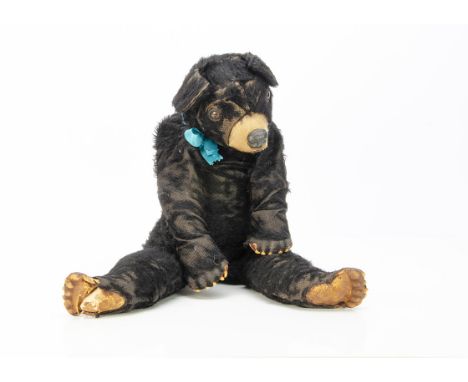 A rare Dean's Rag Book Co Tru-to-Life American Black Bear,  with black plush, brown and black plastic eyes, white plush muzzl