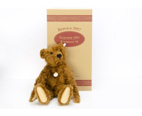 A Steiff limited edition Replica 1997 1905 Teddy Bear red brown,  Teddy Girl, 2708 of 6000, in original box with certificate 