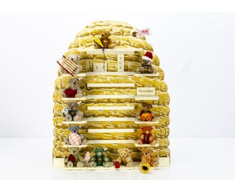 A Steiff limited edition The Perpetual Calendar,  416 of 2001, twelve jointed teddy bears representing the months of the year