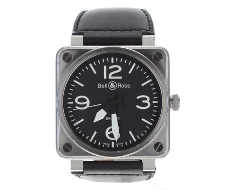 Bell & Ross BR01-92 Aviation Type/Military Spec automatic square cased stainless steel gentleman's wristwatch, ref. BR01-92-S