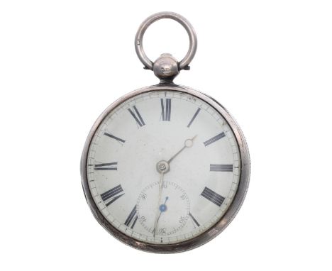 Early Victorian silver fusee lever pocket watch, London 1837, the movement signed Myers, Lymington, no. 1565, with plain bala