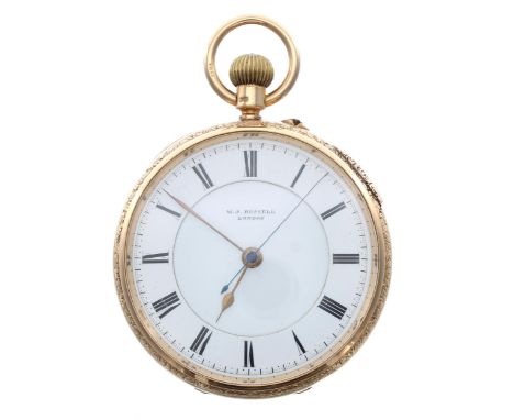 Edwardian 18ct Centre Seconds Chronograph pocket watch, Chester 1904, the gilt three quarter plate lever movement signed M.J.