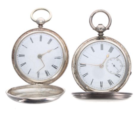 Silver verge hunter pocket watch for repair, the fusee movement signed Jas Stewart, London, no. 1905, within a plain case wit