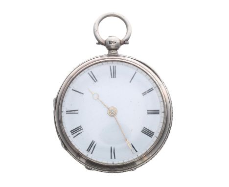 Small Victorian silver fusee lever fob watch, London 1882, unsigned movement, no. 11045, the dial with Roman numerals and min