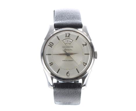 LeCoultre Master Mariner 'bumper' automatic stainless steel gentleman's wristwatch, circular silvered dial with applied Arabi