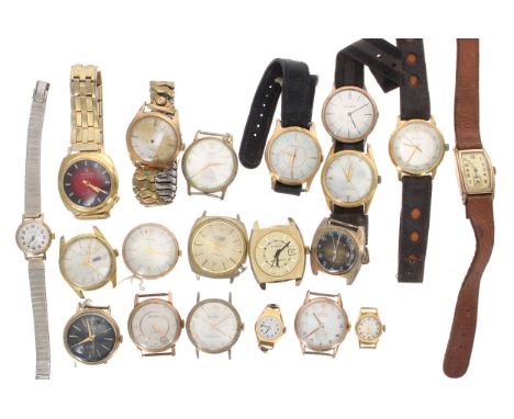 Quantity of gold plated wristwatches for repair to include Lanco, Raketa, Oris, Joyas, Talis, Smiths Astral, Josmar, Sekonda,