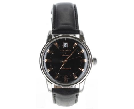 Longines Conquest Heritage automatic stainless steel gentleman's wristwatch, reference no. L1.611.4, serial no. 38107xxx, cir